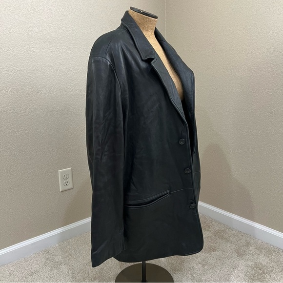 Couture by J. Park Lamb Leather Jacket Black Men's Size Large Button Down, - Picture 2 of 16